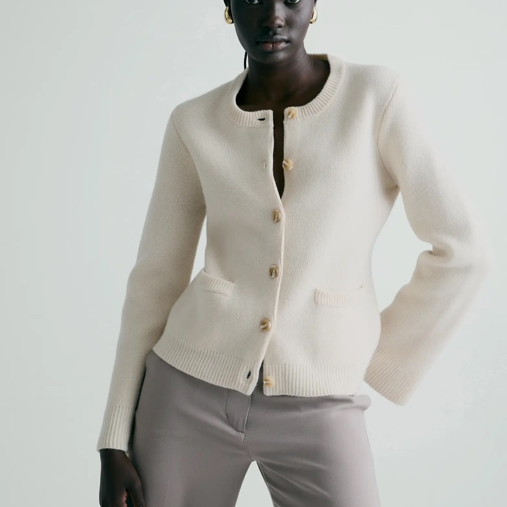 QUINCE Mongolian Cashmere Structured Cardigan Size L